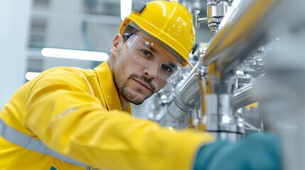 Scene of engineers in a petrochemical plant, collaborating effectively and demonstrating their skills in a dynamic industrial setting. Height Resolution Photo, , Minimalism,