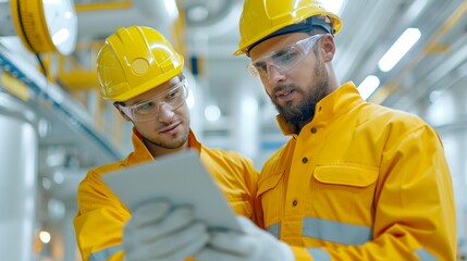 Scene of engineers in a petrochemical plant, collaborating effectively and demonstrating their skills in a dynamic industrial setting. Height Resolution Photo, , Minimalism,