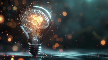 Symbolic brain-shaped lightbulb illustrating groundbreaking AI technology