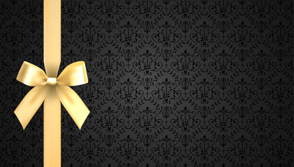 vector design background with elegant gold bow