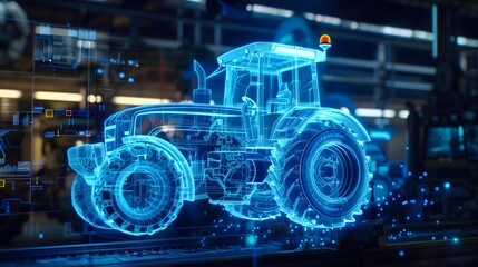 Fototapeta premium Digital Tractor Model