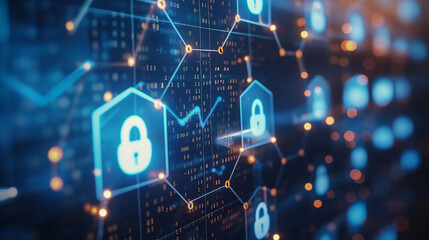 Fototapeta premium Cyber security data protection business technology privacy concept, illustrating digital security