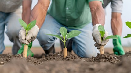 Professional image of farmers happily working with advanced agricultural tools, amidst a backdrop of natural beauty, showcasing modern farming techniques. Height Resolution Photo, , Minimalism,