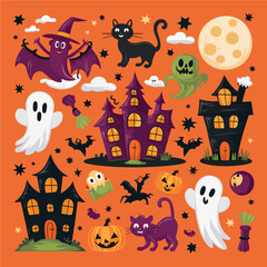 Halloween-themed illustrations
