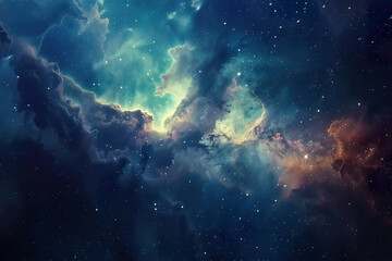 Fototapeta premium A purple galaxy with many stars and clouds.