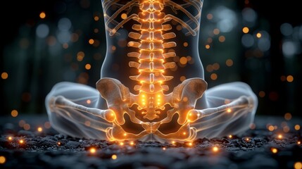 Fototapeta premium Lower back pain from sitting 