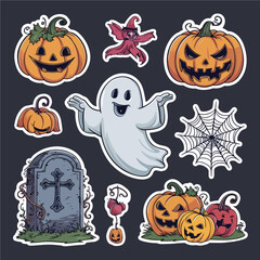 Halloween-themed illustrations