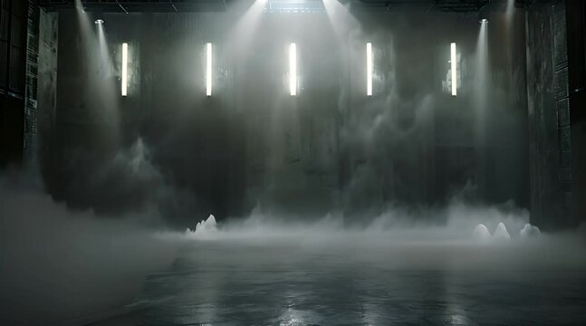 abstract empty room with smoke 