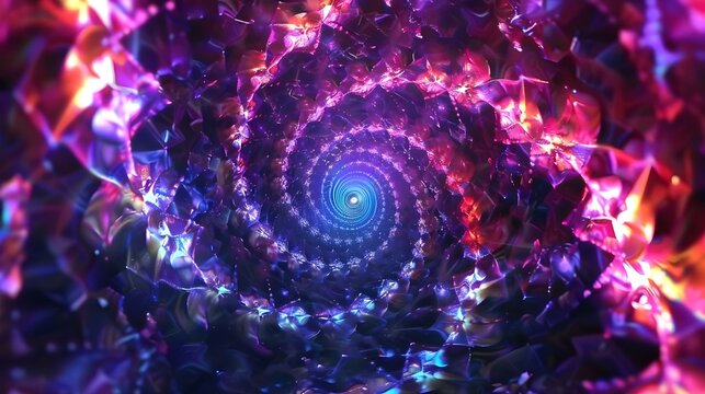 Psychedelic sacred geometry infinite kaleidoscope visualization