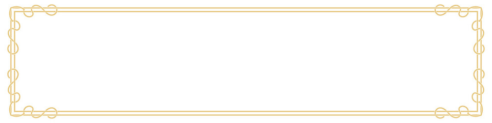 Obraz premium horizontal border golden frame Name label border, vintage corner