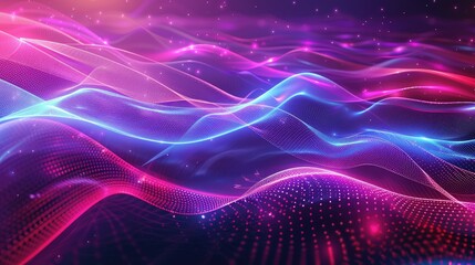 Fototapeta premium Develop a modern Big Neon Wave Background highlighted by flowing shapes AI generated