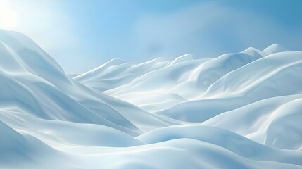 Realistic vector snow hills landscape