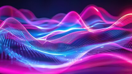Formulate an electric Big Neon Wave Background featuring vibrant shapes AI generated