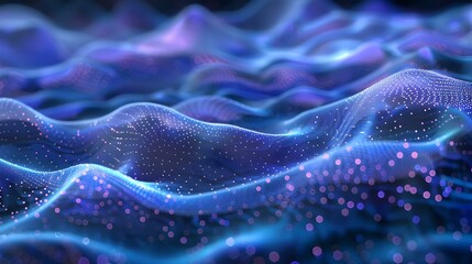 Abstract technology background with digital particle wave