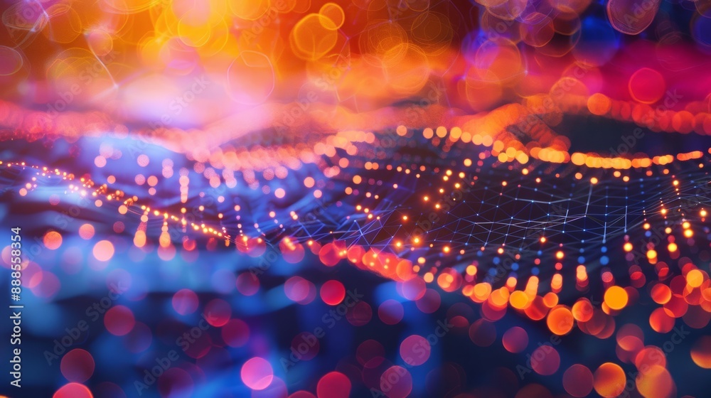 Poster big data digital background website header background point and line network connection structure in