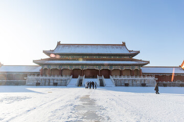 China Forbidden City snow scene