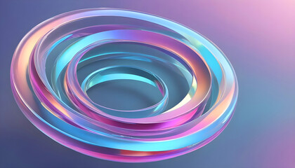 Glassmorphism 3D glass circle wave background pastel color 6