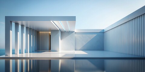 Fototapeta premium Minimalistic abstract architectural wallpaper with clean lines, simple geometric shapes