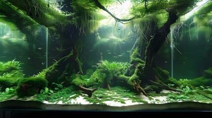 Obraz premium Freshwater Planted Aquarium Aquascaping Underwater Landscape