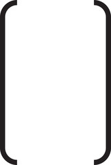 Square double braces. Symmetric brackets pair, punctuation symbol for mathematics. Frames for math in trendy black flat style. Retro parenthesis sign for text quote Isolated on transparent background.