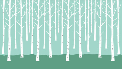 白樺の森のイラスト