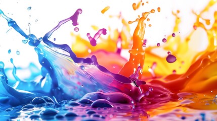 An artistic display of colorful liquids merging and flowing, creating a visually stunning and energetic background. An artistic display of colorful liquids merging and flowing, isolated on white surf 