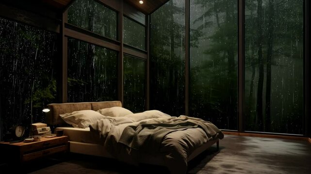 rain window with the bedroom
