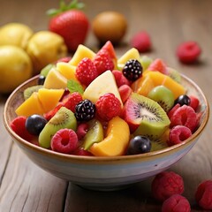 salad, fruits