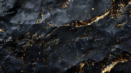 Texture of a black stone with gold flecks