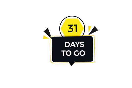 days to go countdown, black and yellow design