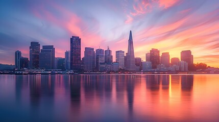 Fototapeta premium San Francisco skyline at sunrise