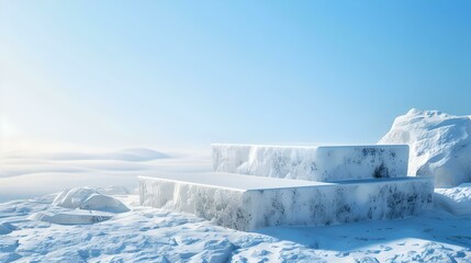 Abstract 3D rendering of a winter scene background