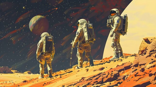 Exploration of futuristic space suits by astronauts