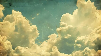 Vintage sky pattern on aged paper