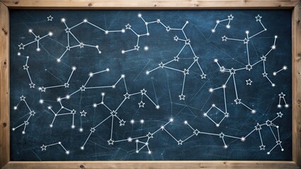 of 88 constellations on a blackboard , astronomy, stars, astrological, galaxy, zodiac, celestial, space