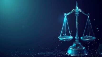 Digital Scales of Justice in Blue