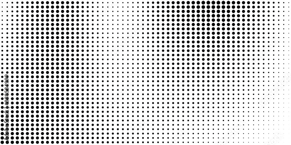 Wall mural dotted gradient halftone background. horizontal seamless dotted pattern in pop art style. abstract m