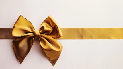 Fototapeta premium golden bow ribbon isolated on white