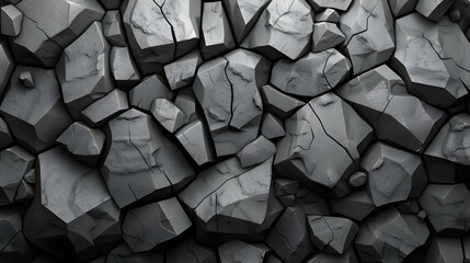 Monochrome abstract cartoon of rocky surfaces