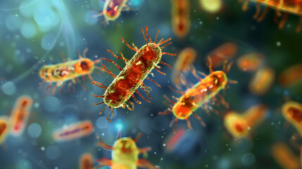 Obraz premium Realistic Bacteria background.