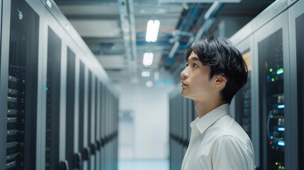 Fototapeta premium 働く日本人男性エンジニア