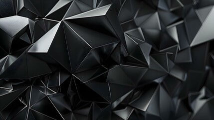 Fototapeta premium Wide panorama polygonal wallpaper with 3D render