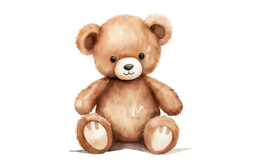 Obraz premium Baby Teddy Bear Watercolor On PNG Background