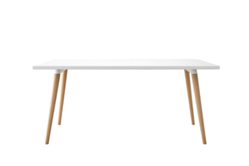 Clean White Table Template On PNG Background