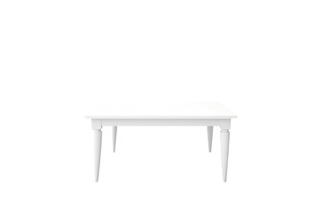 Minimalist White Table Design On PNG Background
