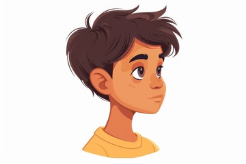 Young male profile modern vector illustration stylish haircut design contemporary art colorful male side view detailed vector portrait clean lines