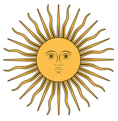 Sun of the Argentine Flag with Transparent Background, Representing National Pride and Heritage