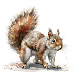 Obraz premium Watercolor illustration of a squirrel 