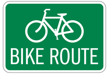 Bike route sign