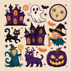 Halloween-themed illustrations
